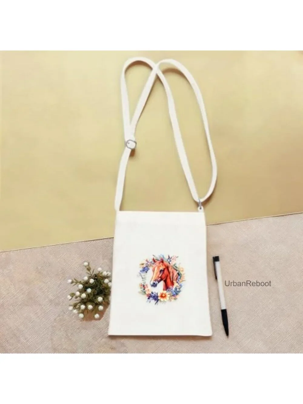 Mini Canvas Crossbody Bag Adjustable Strap Small Purse for Teens Girls